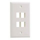 Panduit NetKey 4 Sockets Single Gang Faceplate - 4 x Socket(s) - 1-gang - Electric Ivory - TAA Compliance NK4FNEI