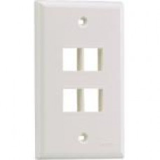 Panduit NetKey NK4FNIG Faceplate - 4 x Total Number of Socket(s) - 1-gang - International Gray - Acrylonitrile Butadiene Styrene (ABS) - TAA Compliance NK4FNIG