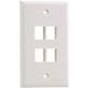 Panduit NK4FNIW Faceplate - 4 x Total Number of Socket(s) - 1-gang - Off White - Acrylonitrile Butadiene Styrene (ABS) - TAA Compliance NK4FNIW