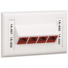 PANDUIT 4 Socket NetKey Screw-On Faceplate - 4 x Socket(s) - 1-gang - Off-white - TAA Compliance NK4HSFIWY