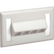 Panduit Horizontal Sloped Screw-On Faceplate - 4 position - 4 x Socket(s) - 1-gang - White - TAA Compliance NK4HSFWHY