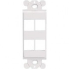 Panduit NK4RMFBL Faceplate Insert - 4 x Total Number of Socket(s) - 1-gang - Black - Acrylonitrile Butadiene Styrene (ABS) - TAA Compliance NK4RMFBL