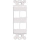 Panduit NK4RMFBL Faceplate Insert - 4 x Total Number of Socket(s) - 1-gang - Black - Acrylonitrile Butadiene Styrene (ABS) - TAA Compliance NK4RMFBL