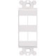 Panduit NK4RMFWH Faceplate Insert - 4 x Total Number of Socket(s) - White - Acrylonitrile Butadiene Styrene (ABS) - TAA Compliance NK4RMFWH