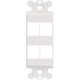 Panduit NK4RMFIW Faceplate Insert - 4 x Total Number of Socket(s) - Off White - Acrylonitrile Butadiene Styrene (ABS) - TAA Compliance NK4RMFIW