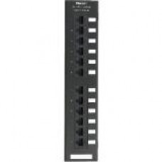 Panduit NetKey Network Patch Panel - 12 Port(s) - 12 x RJ-45 - Black - Wall Mountable - TAA Compliance NK5EPPG12WY