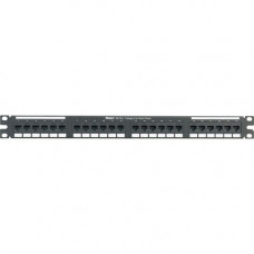 Panduit Flush Mount Category 5e Patch Panel - 24 Port(s) - 24 x RJ-45 - 1U High - Black - Flush Mount - TAA Compliance NK5EPPG24Y