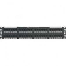 Panduit NetKey 48 Port Cat5e Network Patch Panel - 48 - 48 Port(s) - 48 x RJ-11 - 2U High - TAA Compliance NK5EPPG48Y