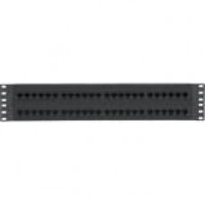 Panduit NetKey Network Patch Panel - 48 Port(s) - 48 x RJ-45 - 2U High - Black - 19" Wide - Rack-mountable - TAA Compliance NK5EPPN48P