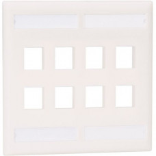 Panduit NK8FIG Faceplate - 8 x Total Number of Socket(s) - 2-gang - International Gray - Acrylonitrile Butadiene Styrene (ABS) - TAA Compliance NK8FIG