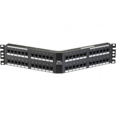 Panduit Flush Mount Category 5e Patch Panel - 48 Port(s) - 48 x RJ-45 - 2U High - Black - 19" Wide - Rack-mountable - TAA Compliance NKA5EPPG48Y