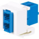Panduit Fiber Optic Duplex Network Adapter - 1 Pack - 2 x LC Network - Blue, Off White - TAA Compliance NKDLCMZIW