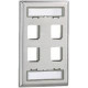 Panduit NetKey NKF4S Faceplate - 4 x Socket(s) - 1-gang - Stainless Steel NKF4S