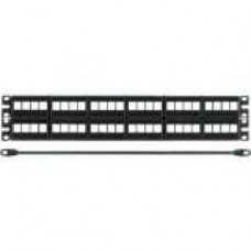 Panduit NetKey Modular Patch Panel - 48 Port(s) - 2U High - Black - 19" Wide - Rack-mountable - TAA Compliance NKFP48KSRBSY