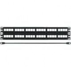 Panduit NetKey Modular Patch Panel - 48 Port(s) - 2U High - Black - 19" Wide - Rack-mountable - TAA Compliance NKFP48KSRBSY