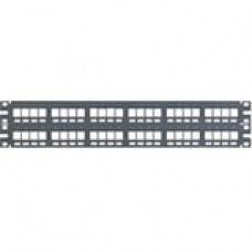 Panduit NetKey 48 Port Modular Patch Panel - 48 x RJ-45 - 48 Port(s) - 48 x RJ-45 - 48 x RJ-11 - 19" Wide - Rack-mountable - TAA Compliance NKPP48FMY