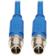 Tripp Lite NM12-601-01M-BL M12 X-Code Cat6 Ethernet Cable, M/M, Blue, 1 m (3.3 ft.) - 3.28 ft Category 6 Network Cable for Network Device, VoIP Device, Access Control Device, Controller, Switch, Security Device, PoE-enabled Device, Surveillance Camera - F