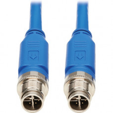 Tripp Lite NM12-601-05M-BL M12 X-Code Cat6 Ethernet Cable, M/M, Blue, 5 m (16.4 ft.) - 16.40 ft Category 6 Network Cable for Network Device, VoIP Device, Access Control Device, Controller, Switch, Security Device, PoE-enabled Device, Surveillance Camera -