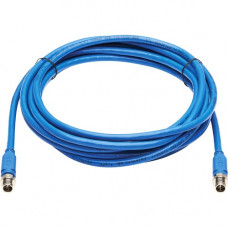 Tripp Lite NM12-6A1-05M-BL M12 X-Code Cat6a 10G Ethernet Cable, M/M, Blue, 5 m (16.4 ft.) - 16.40 ft Category 6a Network Cable for Network Device, Controller, Switch, Security Device, Surveillance Camera, VoIP Device, Access Control Device - First End: 1 