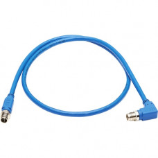 Tripp Lite NM12-6A3-01M-BL M12 X-Code Cat6a 10G Ethernet Cable, M/M, Blue, 1 m (3.3 ft.) - 3.28 ft Category 6a Network Cable for Network Device, Controller, Switch, Security Device, Surveillance Camera, VoIP Device, Access Control Device - First End: 1 x 