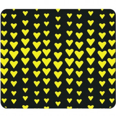 CENTON OTM Classic Prints Black Mouse Pad, Falling Yellow Hearts - Falling Yellow Hearts - Black - Rubber Base - Slip Resistant OP-MPV1BM-CLS-06
