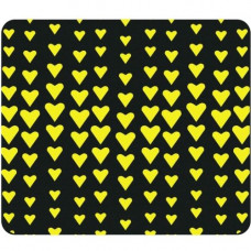 CENTON OTM Classic Prints Black Mouse Pad, Falling Yellow Hearts - Falling Yellow Hearts - Black - Rubber Base - Slip Resistant OP-MPV1BM-CLS-06