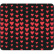 CENTON OTM Classic Prints Black Mouse Pad, Falling Red Hearts - Falling Red Hearts - Black - Rubber Base - Slip Resistant OP-MPV1BM-CLS-07