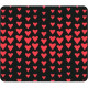 CENTON OTM Classic Prints Black Mouse Pad, Falling Red Hearts - Falling Red Hearts - Black - Rubber Base - Slip Resistant OP-MPV1BM-CLS-07