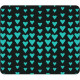 CENTON OTM Classic Prints Black Mouse Pad, Falling Turquoise Hearts - Falling Turquoise Hearts - Black - Rubber Base - Slip Resistant OP-MPV1BM-CLS-10