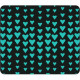 CENTON OTM Classic Prints Black Mouse Pad, Falling Turquoise Hearts - Falling Turquoise Hearts - Black - Rubber Base - Slip Resistant OP-MPV1BM-CLS-10
