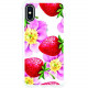 CENTON OTM Phone Case, Tough Edge, Strawberry Flowers - For Apple iPhone X Smartphone - Strawberry Flowers - Clear OP-SP-Z010A