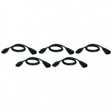 Tripp Lite 5-Pack of 2-ft. Standard Computer Power Extension Cords - 10A, 18AWG (IEC-320-C14 to IEC-320-C13) - TAA Compliance P004-002-5