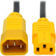 Tripp Lite 4ft Computer Power Cord Extension Cable C14 to C13 Yellow 10A 18AWG 4&#39;&#39; - 10A, 18AWG (IEC-320-C14 to IEC-320-C13 with Yellow Plugs) 4-ft." - RoHS Compliance P004-004-YW