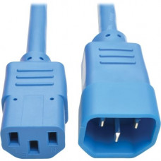 Tripp Lite 2ft Heavy Duty Power Extension Cord 15A 14 AWG C14 C13 Blue 2&#39;&#39; - For Computer, Scanner, Printer, Monitor, Power Supply, Workstation - 230 V AC Voltage Rating - 15 A Current Rating - Blue P005-002-ABL