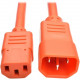 Tripp Lite 2ft Heavy Duty Power Extension Cord 15A 14 AWG C14 C13 Orange 2&#39;&#39; - For Computer, Scanner, Printer, Monitor, Power Supply - 250 V AC Voltage Rating - 15 A Current Rating - Orange P005-002-AOR