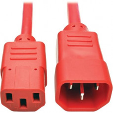 Tripp Lite 2ft Heavy Duty Power Extension Cord 15A 14 AWG C14 to C13 Red 2&#39;&#39; - For Computer, Scanner, Printer, Monitor, Power Supply, Workstation - 230 V AC Voltage Rating - 15 A Current Rating - Red P005-002-ARD