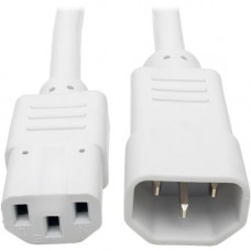 Tripp Lite 6ft Heavy Duty Power Extension Cord 15A 14 AWG C14 C13 White 6&#39;&#39; - For Computer, Scanner, Printer, Monitor, Power Supply, Workstation - 230 V AC Voltage Rating - 15 A Current Rating - White P005-006-AWH