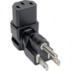 Tripp Lite Down-Angled NEMA 5-15P to C13 Power Cord Adapter - 10A, 125V, Black - 1 x NEMA 5-15P Male, 1 x IEC 60320 C13 Female - 125 V AC / 10 A P006-000-DA