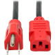 Tripp Lite 4ft Computer Power Cord Cable 5-15P to C13 Red 10A 18AWG 4&#39;&#39; - 10A,18AWG (NEMA 5-15P to IEC-320-C13 with Red Plugs) 4-ft." - RoHS Compliance P006-004-RD