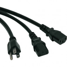 Tripp Lite 6ft Power Cord Y Splitter Cable 5-15P to 2xC13 10A 18AWG 6&#39;&#39; - (NEMA 5-15P to 2x IEC-320-C13) 6-ft. - RoHS, TAA Compliance P006-006-2