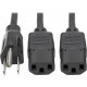 Tripp Lite Dual IEC Power Cord Splitter Cable 5-15P to 2x IEC-320 C13 18in - For Desktop Computer - Black P006-18N-2