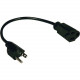 Tripp Lite 1ft Power Cord Extension Cable 5-15P to 5-15R 10A 18AWG 1&#39;&#39; - 10A, 18AWG (NEMA 5-15P to NEMA 5-15R) 1-ft." P022-001