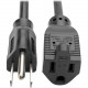 Tripp Lite Power Extension Cord 18 AWG 10A NEMA 5-15R to NEMA 5-15P 6ft 6&#39;&#39; - 120 V AC Voltage Rating - 10 A Current Rating - Black P022-006