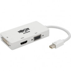 Tripp Lite Mini DisplayPort 1.2 to VGA/DVI/HDMI Adapter Converter 4K White mDP to VGA / DVI / HDMI 6in - DVI/HDMI/Mini DisplayPort/VGA for Chromebook, Monitor, Notebook, Tablet, MacBook, Audio/Video Device, Projector - 6" - 1 x Mini DisplayPort Male 