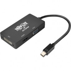 Tripp Lite Mini DisplayPort 1.2 to VGA/DVI/HDMI Adapter Converter 4K Black mDP to VGA / DVI / HDMI 6in - DVI/HDMI/Mini DisplayPort/VGA for Chromebook, Monitor, Notebook, Tablet, MacBook, Audio/Video Device, Projector - 6" - 1 x Mini DisplayPort Male 