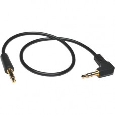 Tripp Lite 3ft Mini Stereo Audio Cable with One Right Angle plug 3.5mm M/M 3" - 3 ft Mini-phone Audio Cable for Audio Device, iPod, iPhone, MP3 Player - First End: 1 x Mini-phone Male Stereo Audio - Second End: 1 x Mini-phone Male Stereo Audio - Gold