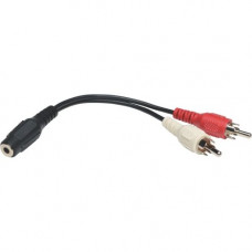 Tripp Lite 6in Mini Stereo to 2 RCA Audio Y Splitter Cable 3.5mm 2xM/F 6" - (3.5mm F to 2x RCA M), 6-in." - RoHS, TAA Compliance P316-06N