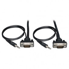 Tripp Lite 3ft SVGA / VGA Coax Monitor Cable Low Profile with Audio and RGB High Resolution HD15 M/M 3&#39;&#39; - (HD15 M/M), 3-ft." - RoHS Compliance P504-003-SM