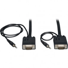 Tripp Lite 30ft SVGA / VGA Coax Monitor Cable with Audio and RGB High Resolution HD15 3.5mm M/M 30&#39;&#39; - (HD15 and 3.5mm M/M) 30-ft. - RoHS Compliance P504-030