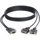 Tripp Lite 6ft VGA Monitor Y Splitter Cable High Resolution HD15 M/2xF 6&#39;&#39; - 6 ft VGA Video Cable for PC, Monitor - First End: 1 x HD-15 Male VGA - Second End: 2 x HD-15 Female VGA - Splitter Cable - Supports up to 1600 x 1200 - Shielding 